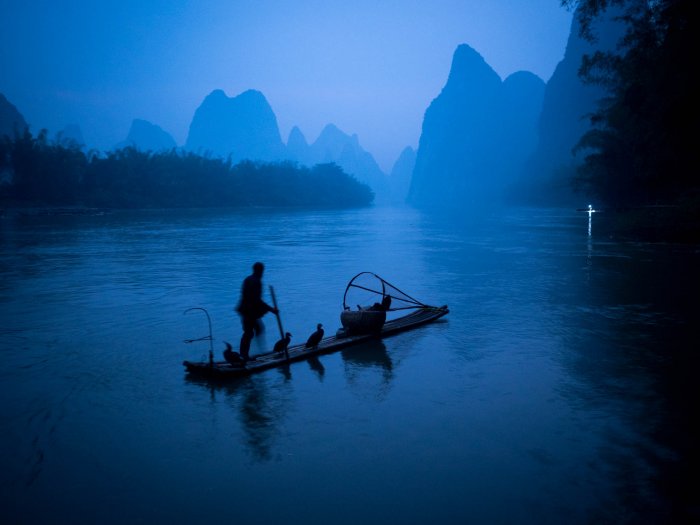 China -  Li River - Guilin - Guangxi Province - Fisherman