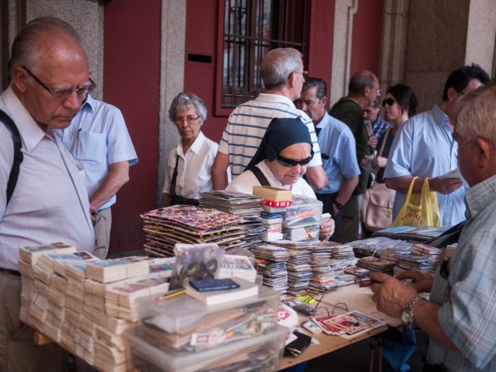 Madrid - Coin and stamp market in the Plaza Mayor