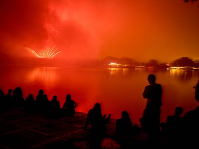 Banyoles Lake - Fireworks - Catalonia - Spain