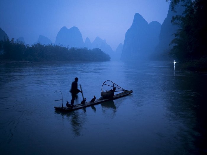 China -  Li River - Guilin - Guangxi Province - Fisherman