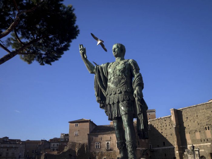 Rome - Fori Imperiali - Statue of Roman Emperor Nerva - Italy